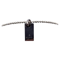 Gucci Sterling Silver 925 Unisex Boule Chain Bar Tag Bracelet