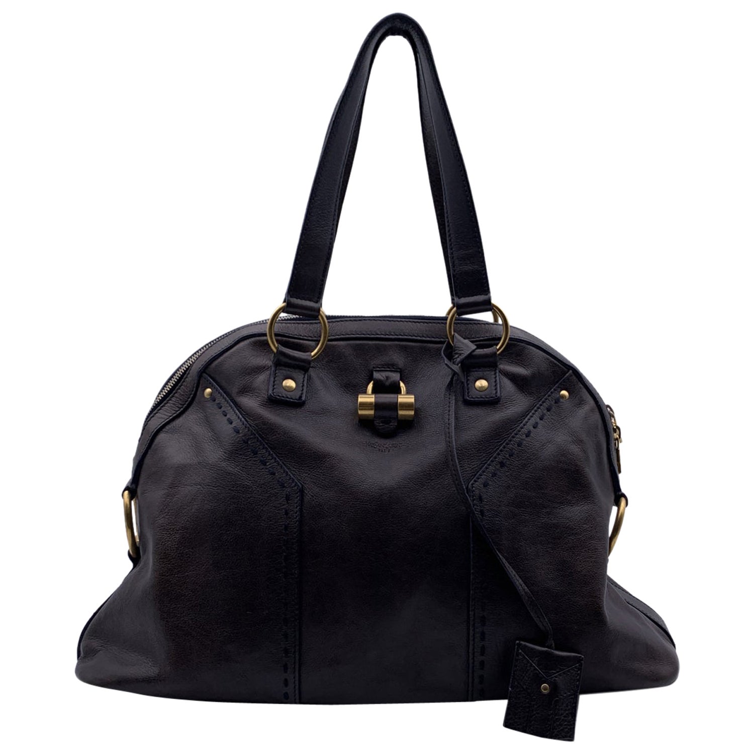 Yves Saint Laurent Brown Leather Muse Tote Shoulder Bag