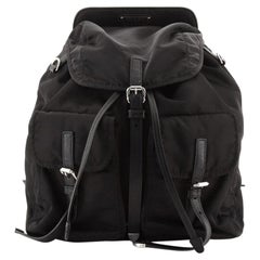 Prada Vela Double Front Pocket Backpack Tessuto with Saffiano Medium