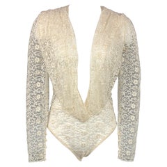 SAINT LAURENT Taglia S Vestito body in pizzo crema Top