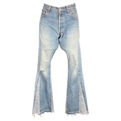 GALLERY DEPT. Size 26 Light Blue Denim Washed Re-Designed Flare Unique Jeans