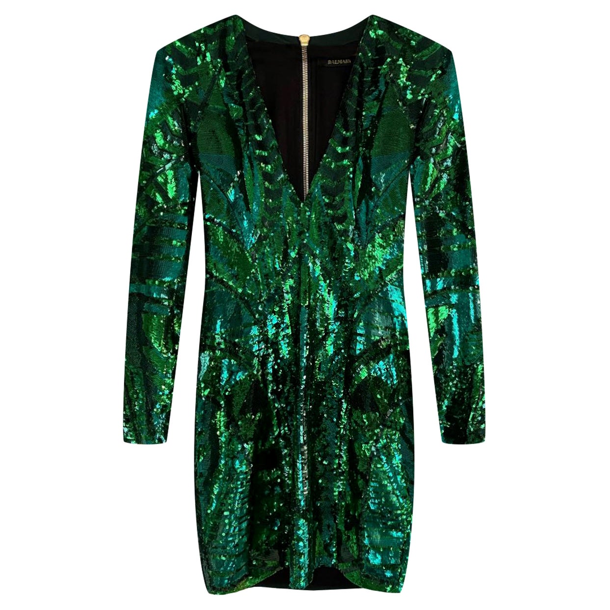 Balmain Sequin Dress - 10 For Sale on 1stDibs | balmain green sequin dress,  balmain sparkly dress