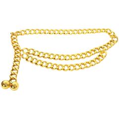 Chanel Vintage '60s Double Tier Gold Chain Link Belt