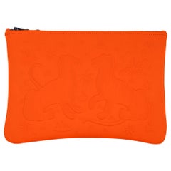 Hermès Neobain Les Leopard Embossed Orange Case (boîtier orange)  Modèle moyen