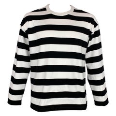 AMI by ALEXANDRE MATTIUSSI Size XL Black & White Stripe Cotton Pullover