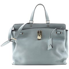 Valentino Joy Lock Top Handle Bag Leather Large