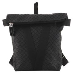 Bottega Veneta Fold-Over Backpack Intrecciato Effect Rubber