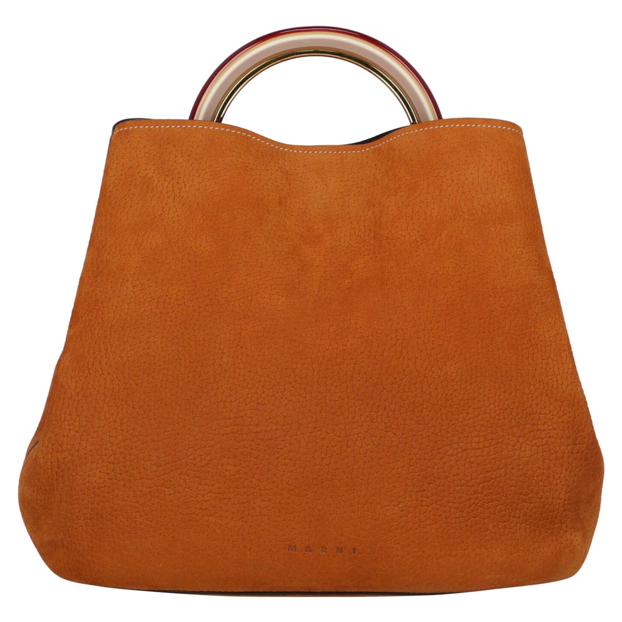 Marni Women Handbags Orange Leather  For Sale