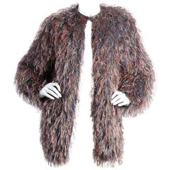 Hand Knit Shaggy Wool Fringed String Jacket