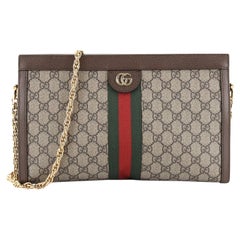 Gucci Ophidia Chain Shoulder Bag GG Coated Canvas Medium