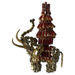 Retro Roger Jean-Pierre Elephant Pagoda Brooch