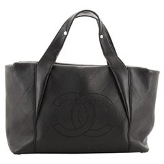 Chanel All Day Long Tote Chevron Leder Medium