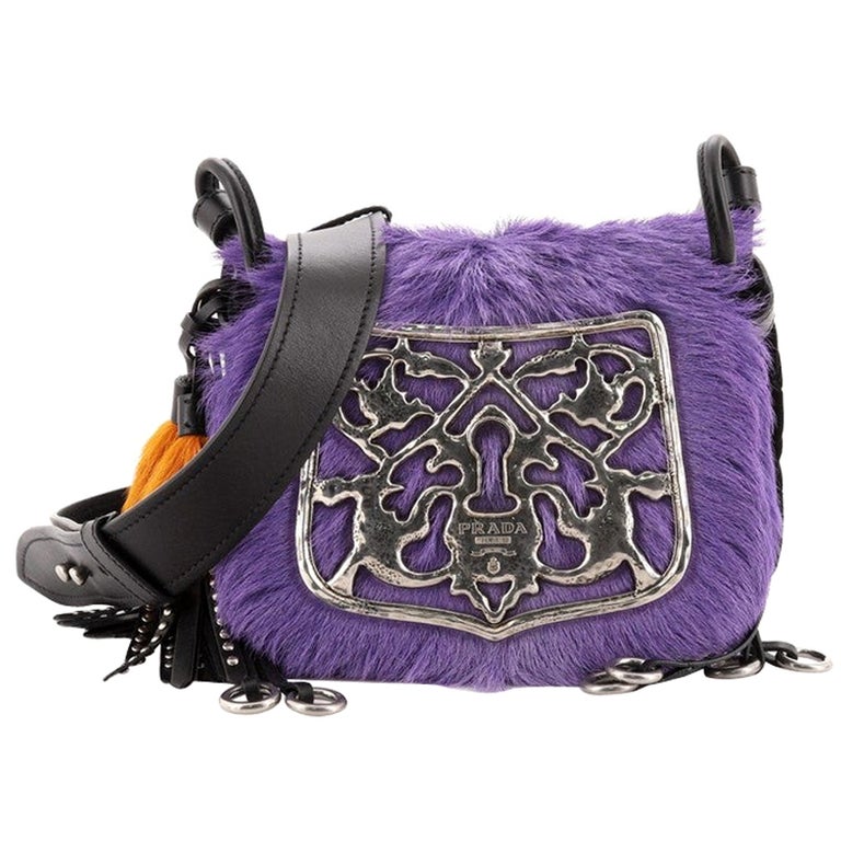 Prada Corsaire Shoulder Bag Calf Hair and Quilted Velvet Small at 1stDibs