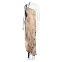 Christian Dior by John Galliano cream silk one-shoulder evening dress, ss 1998
