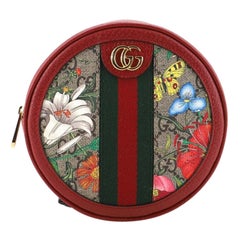 Gucci Ophidia Round Shoulder Bag Flora GG Coated Canvas Mini