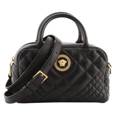 Versace Medusa Icon Bowler Bag Quilted Leather Small