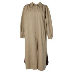Vintage Kaki trench-coat with tartan lining Saint Laurent Rive Gauche 