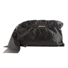 Prada Bow Zip Clutch Nappa Antique Large