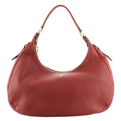 Prada Zip Top Hobo Vitello Daino Medium