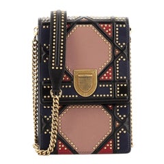 Christian Dior Diorama Vertical Clutch on Chain Studded Leather