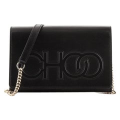 Jimmy Choo Sonia Wallet on Chain Embossed Leather