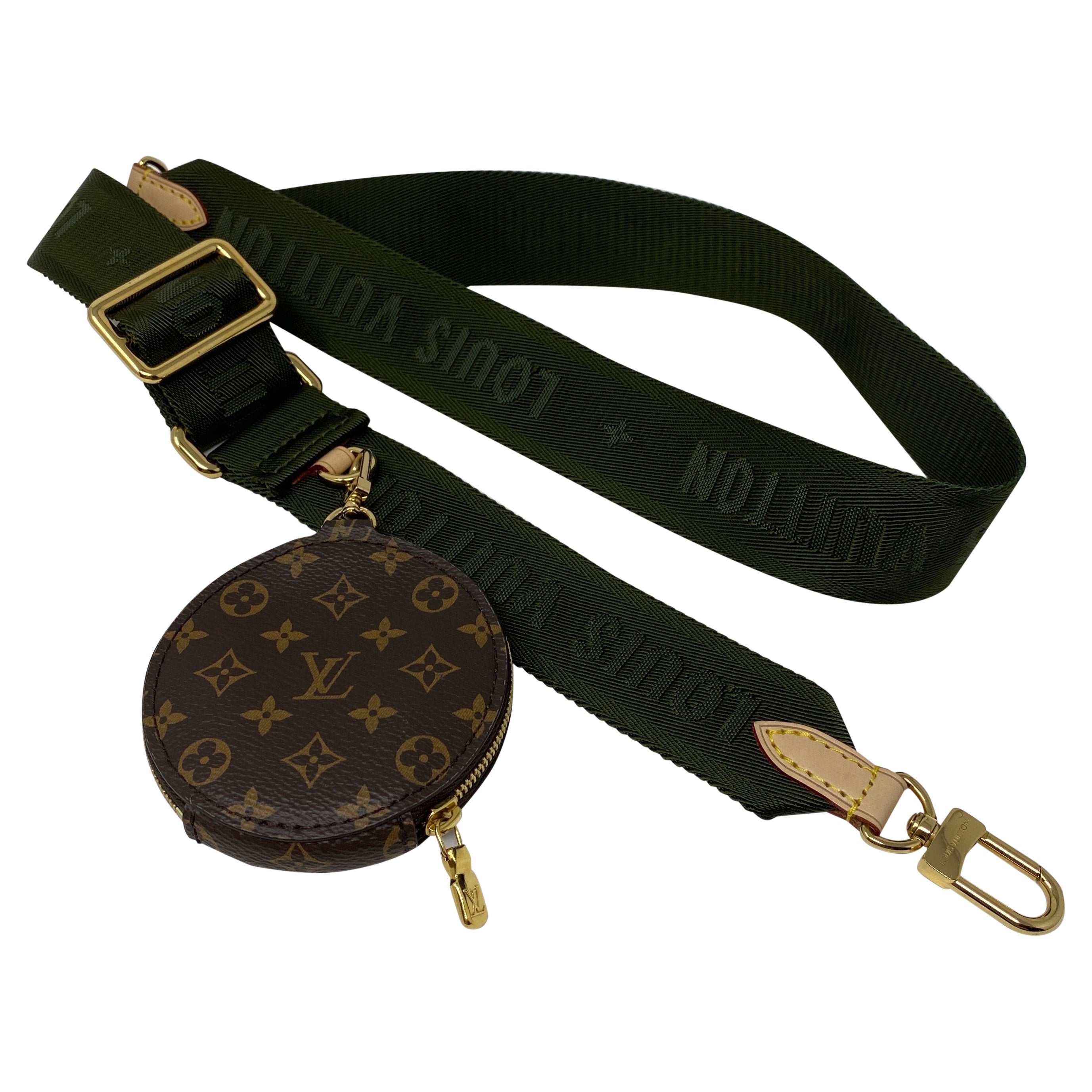 Louis Vuitton Khaki Green Strap Coin Bag at 1stDibs