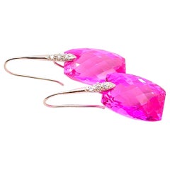Brazil Hot Pink Topaz Earrings
