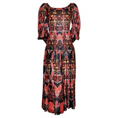 Irene Galitzine Box Pleated Silk Dress