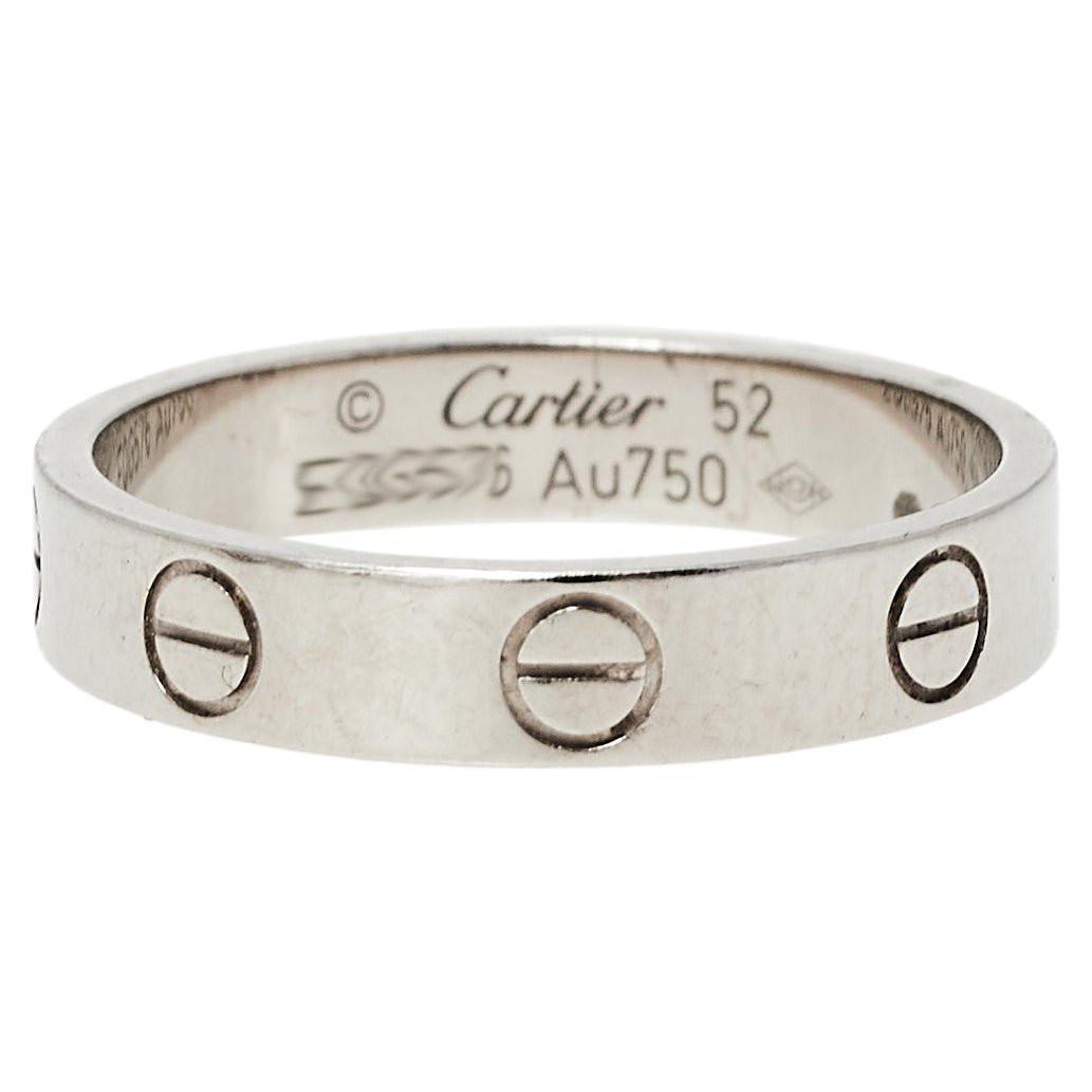 Cartier Love 18K White Gold Wedding Band Ring Size 52