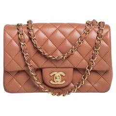 Chanel Beige Quilted Leather New Mini Classic Flap Bag