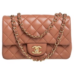 Chanel beige gestepptes Leder New Mini Classic Flap Bag