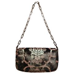 Gucci Iridescent Filagree Patterned Black Pony Hair Baguette 2