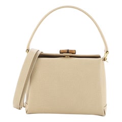 Gucci Vintage Convertible Bamboo Box Umhängetasche Leder Klein