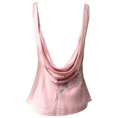 Christian dior John Galliano pink silk  beaded top