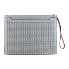 Christian Louboutin Skypouch Wristlet Clutch Spiked Leather