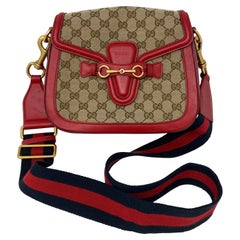 Gucci Monogram Red Leather Crossbody Bag