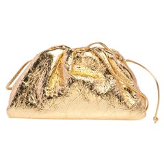 Bottega Veneta Gold Leather Mini The Pouch Shoulder Bag