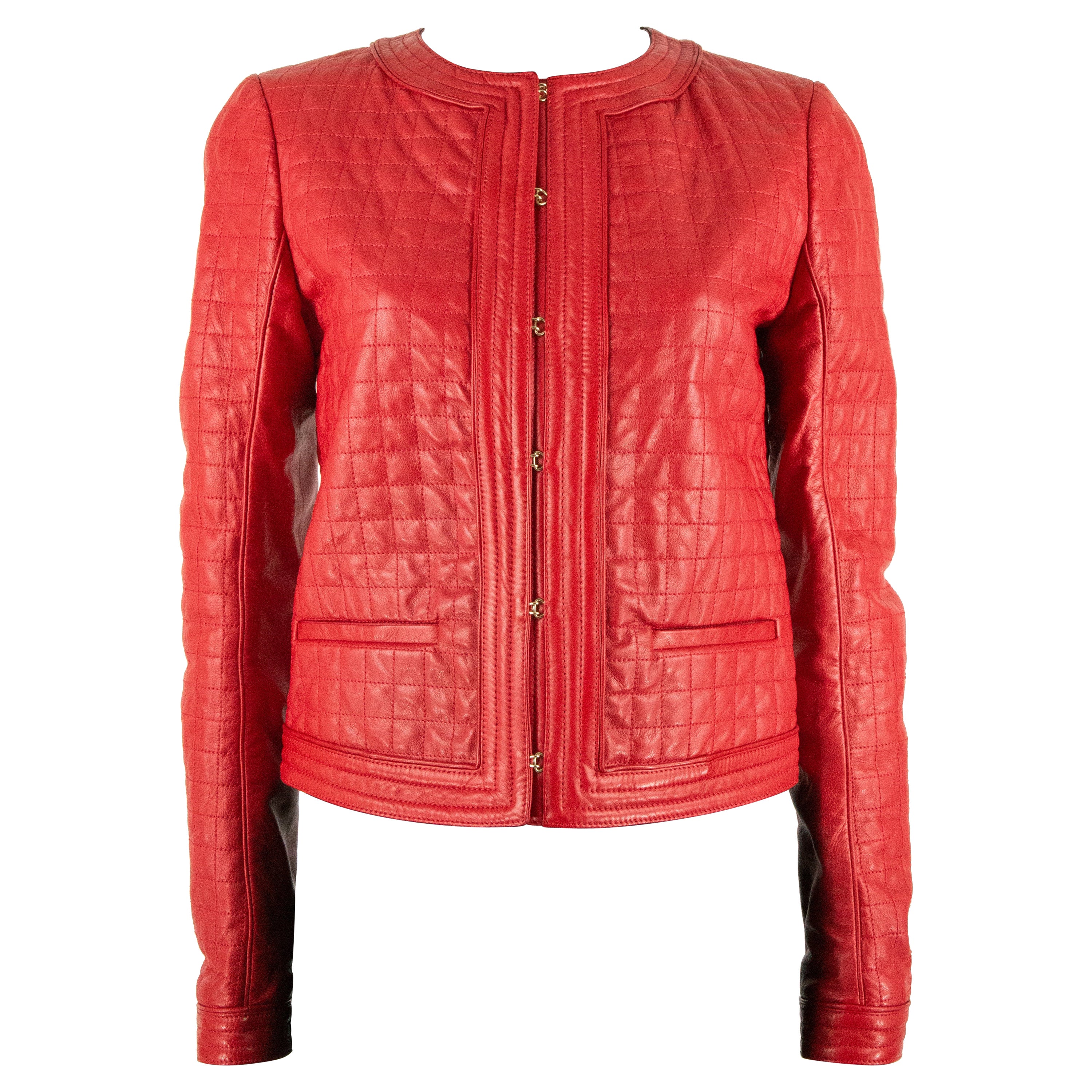Roberto Cavalli Red Leather Jacket