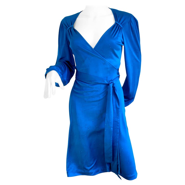 Constellation Night Sky Print Silk Wrap Dress - NWT Flora Kung For Sale ...