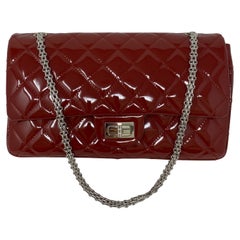 Chanel Red Jumbo Patent Reissue Leather Bag