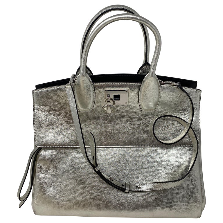 Salvatore Ferragamo Silver Tote Bag For Sale at 1stDibs | salvatore ...