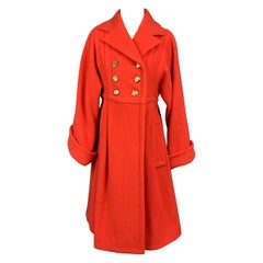 MARC by MARC JACOBS Size S Orange Textured Wool Coat