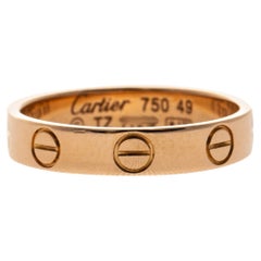 Cartier Love 18K Rose Gold Wedding Band Ring Size 49