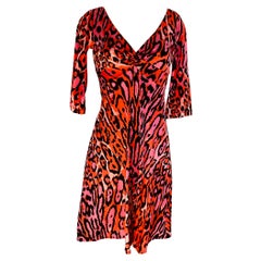 Pink Leopard Printed Silk Jersey Dress  - NWT Flora Kung