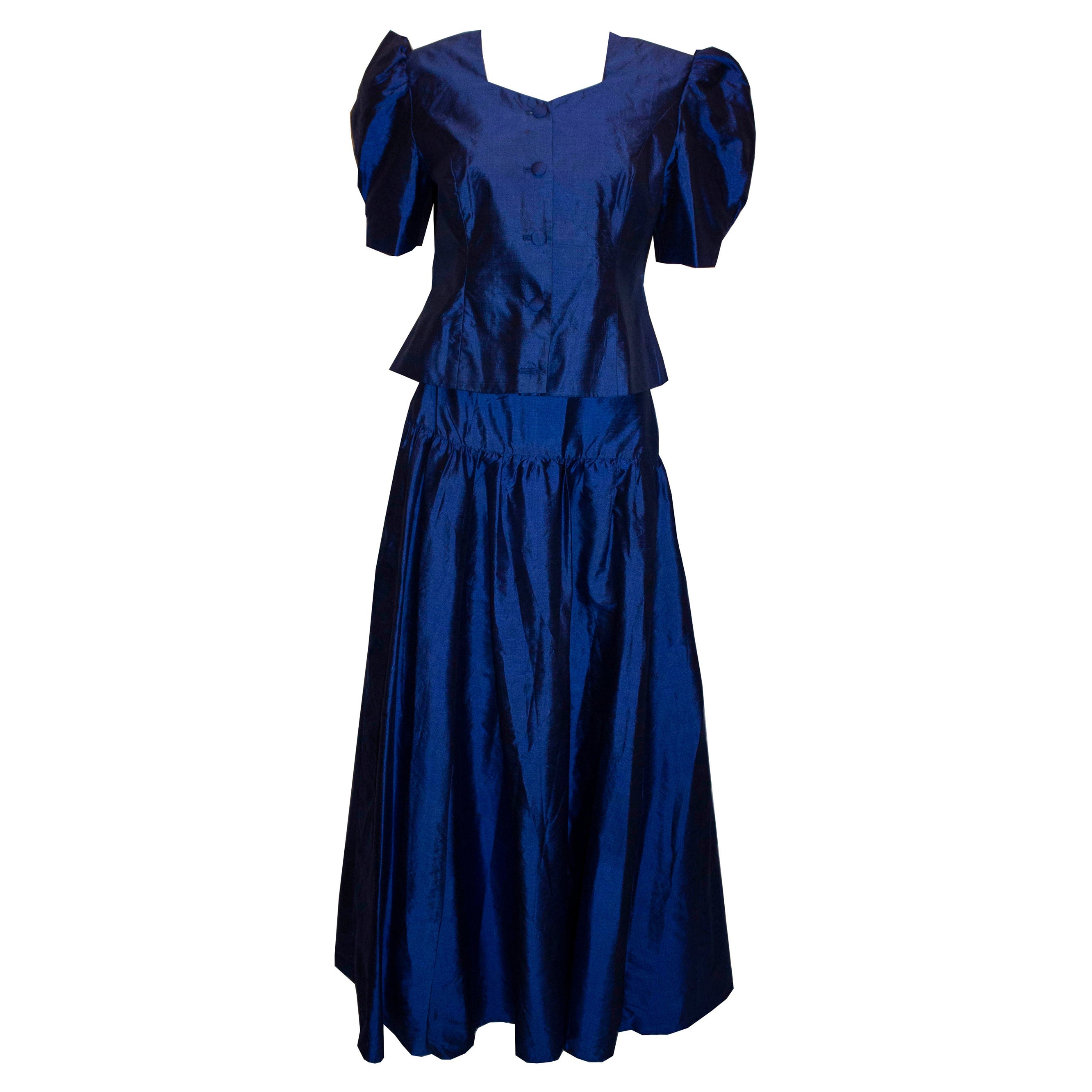 Gonna e giacca di seta vintage David Brown