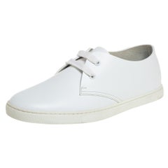 Hermès White Leather Low Top Sneakers Size 38.5