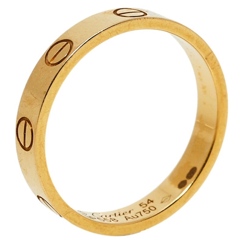 Cartier Love 18K Yellow Gold Wedding Band Ring Size 54