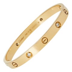 Cartier Love 4 Diamanten 18K Gelbgold Armband 17