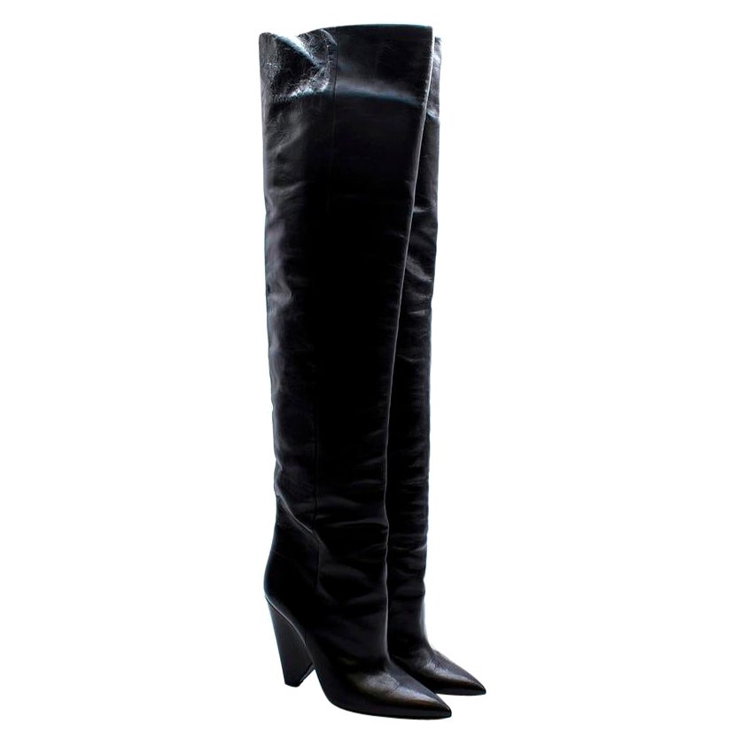 Saint Laurent Niki Over-The-Knee Black Boots For Sale