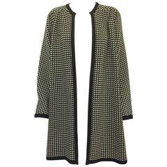 Valentino Miss V Wool Houndstooth Sweater Swing Coat 